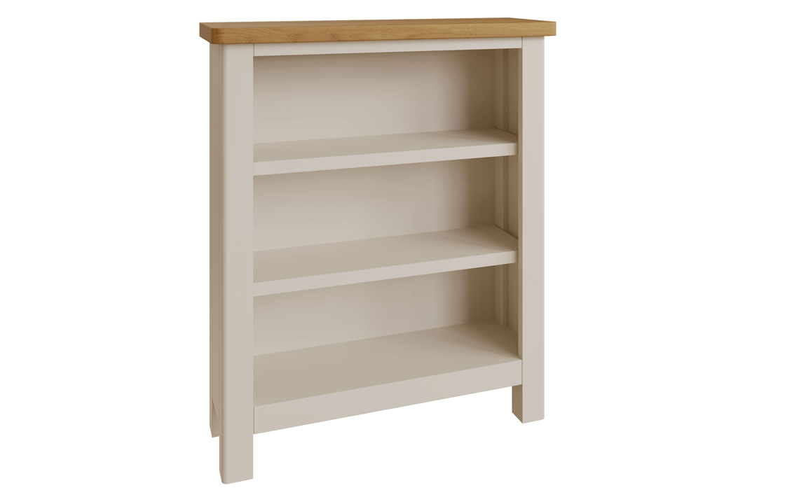 Woodbridge Truffle Grey Painted Small Wide Bookcase