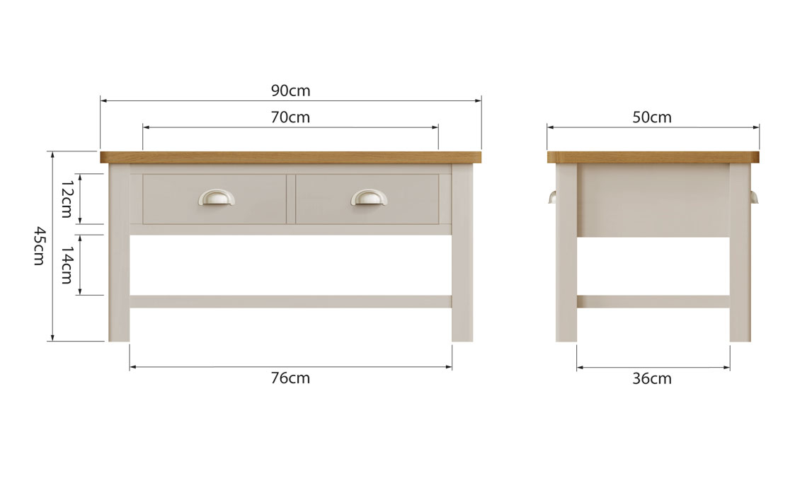 Woodbridge Truffle Grey Painted Large Coffee Table With Drawers