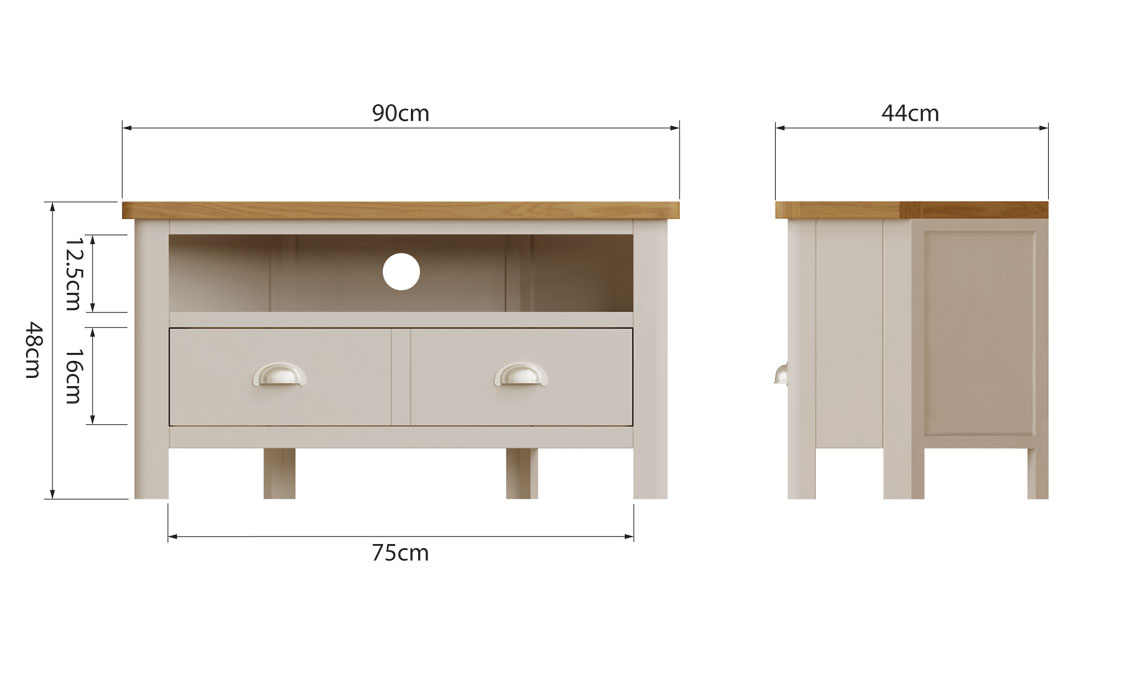 Woodbridge Truffle Grey Painted Corner TV Unit