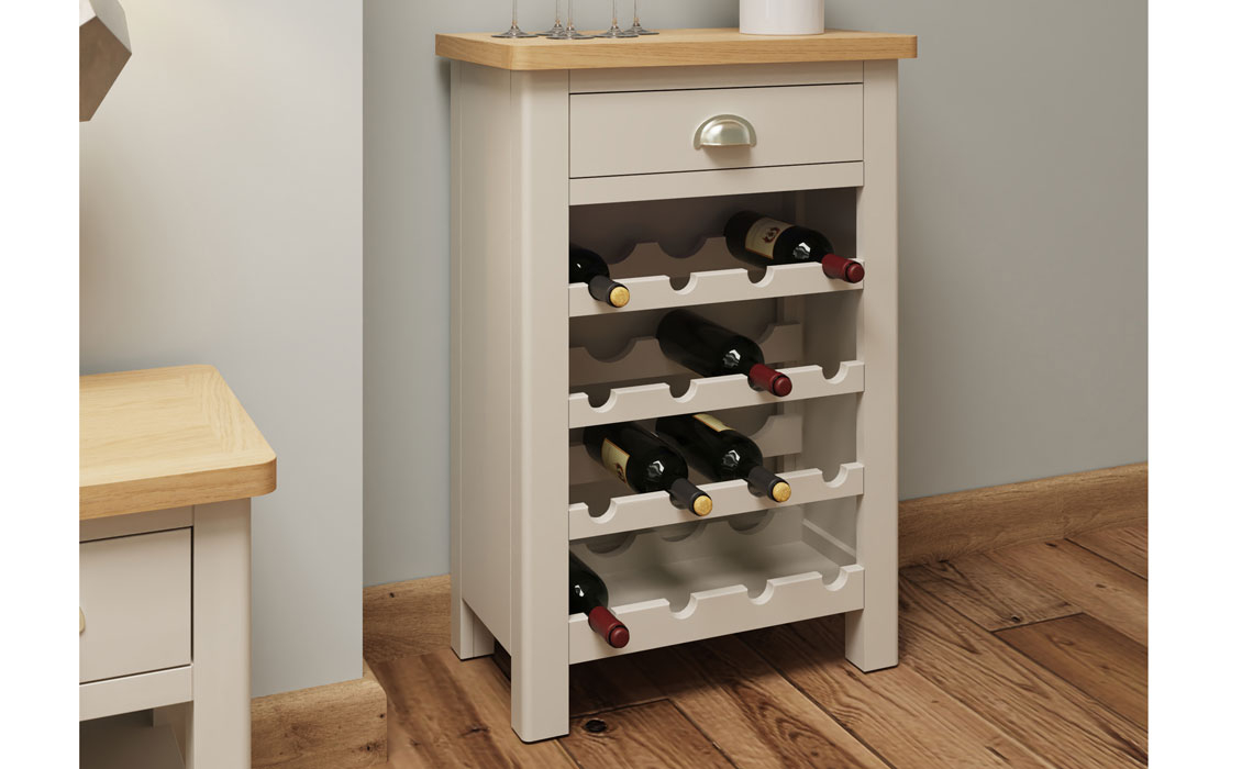 Woodbridge Truffle Grey Painted Wine Cabinet