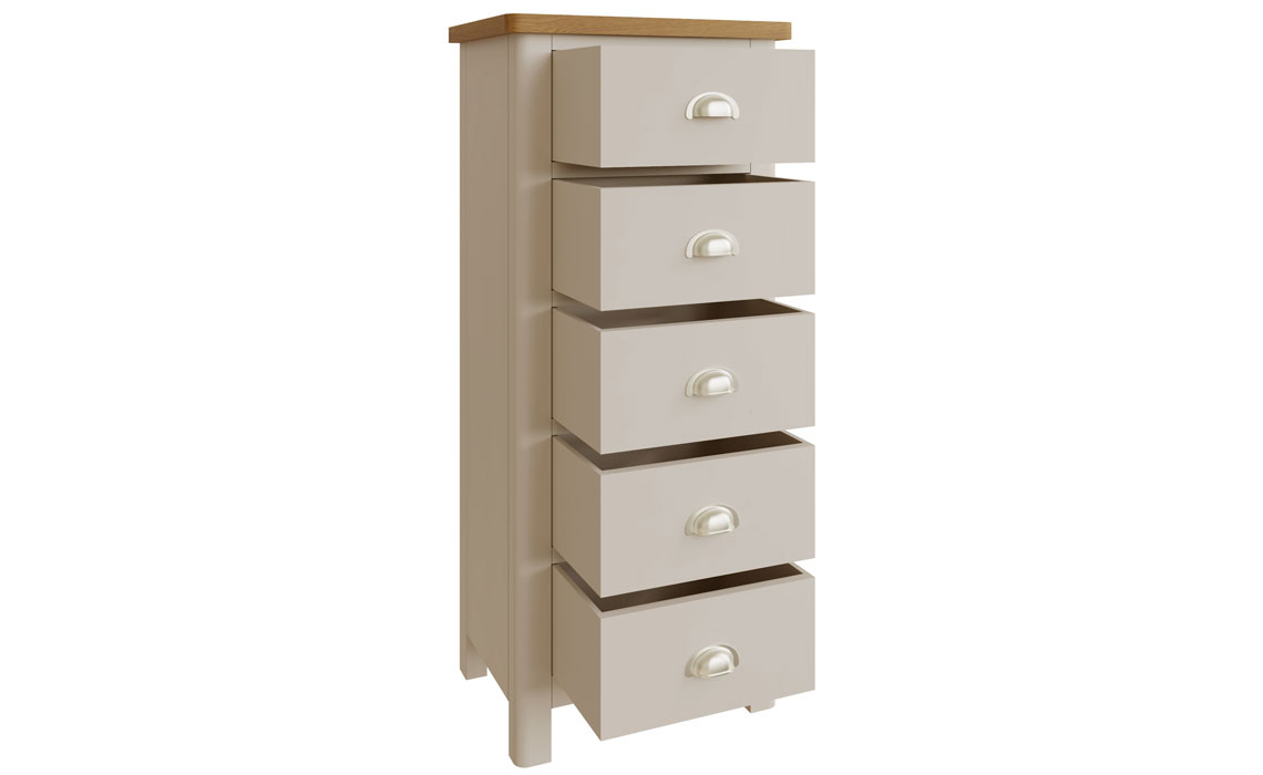 Woodbridge Truffle Grey Painted 5 Drawer Wellington