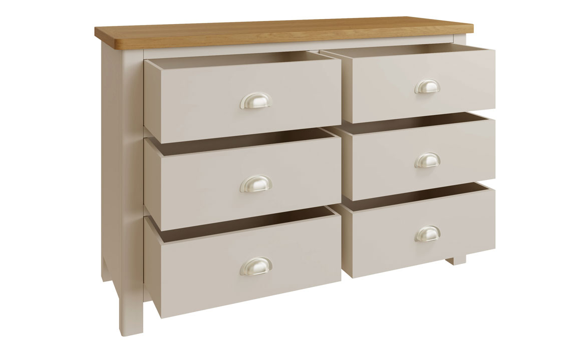 Woodbridge Truffle Grey Painted 6 Drawer Chest