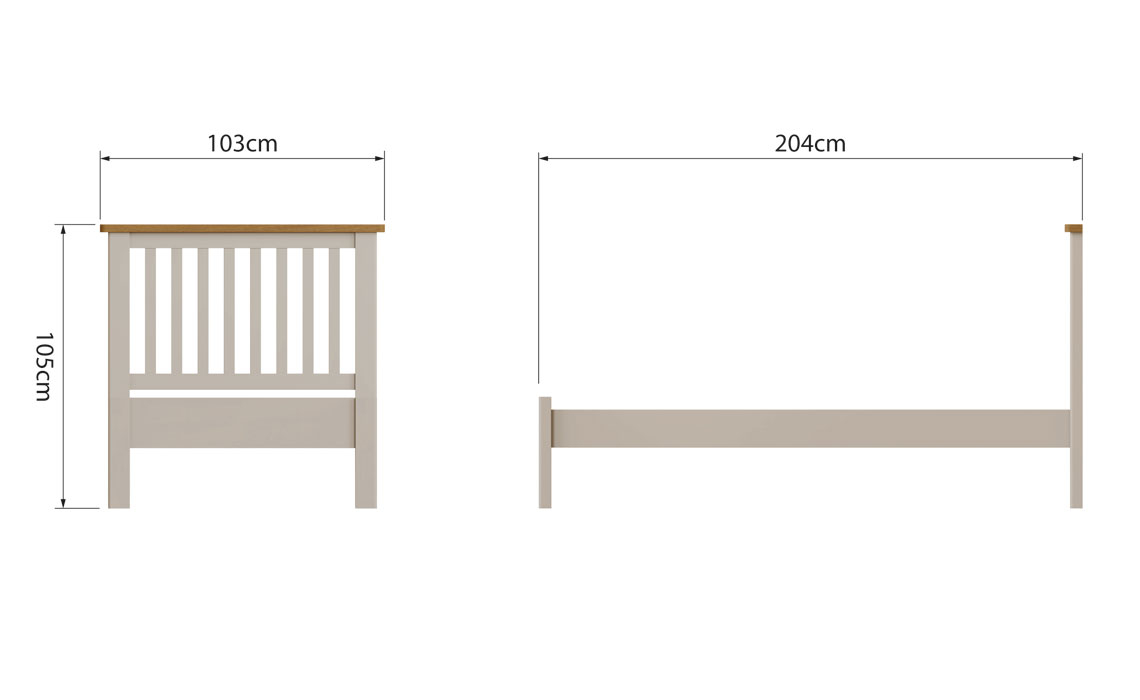 Woodbridge Truffle Grey Painted 3ft Single Bed Frame