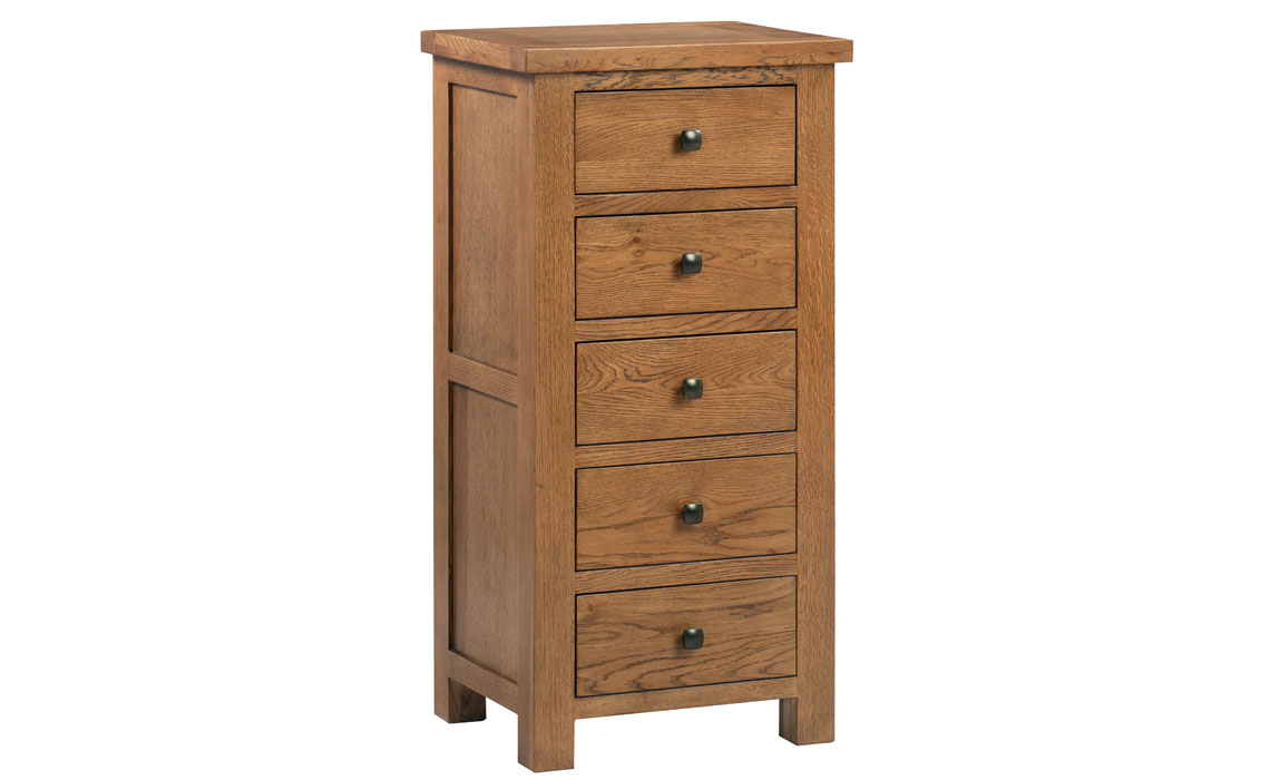 Lavenham Rustic Oak 5 Drawer Wellington