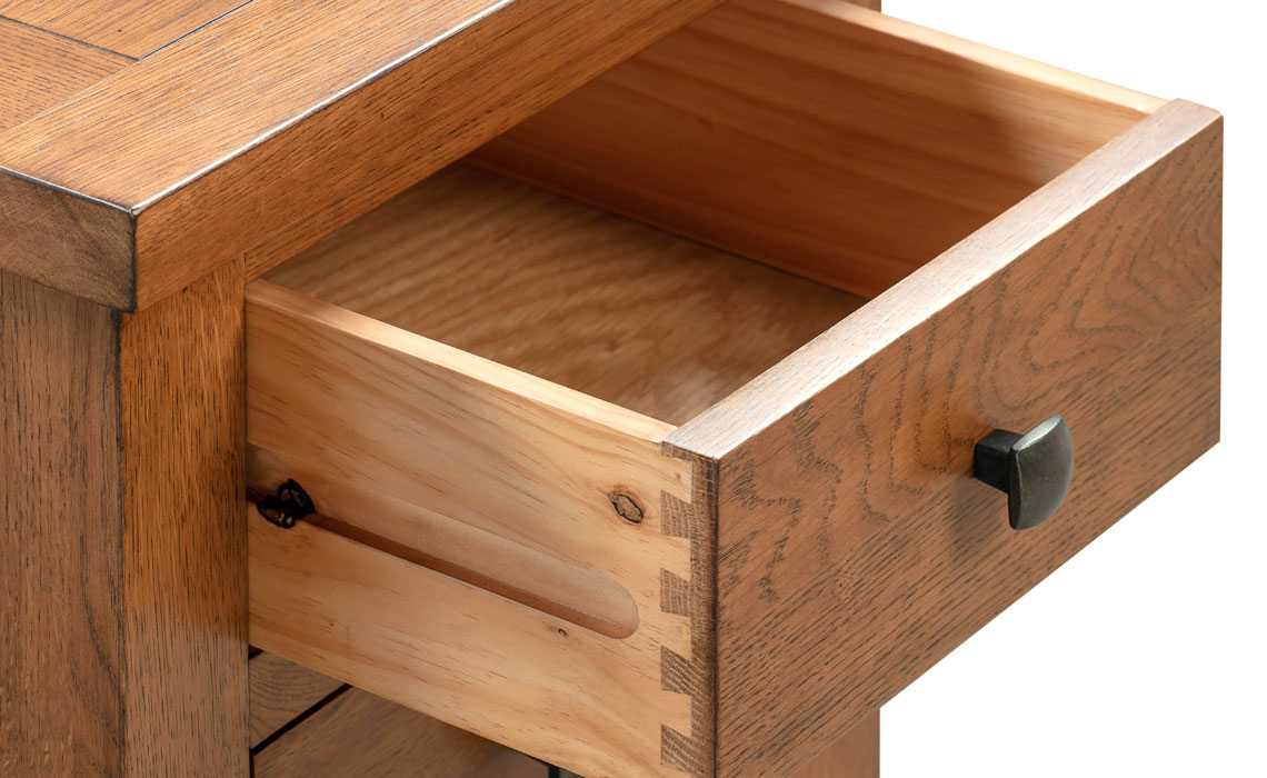 Lavenham Rustic Oak Compact 3 Drawer Bedside