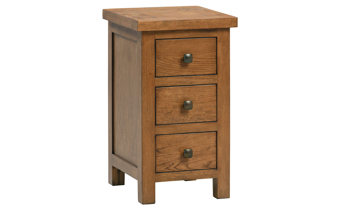 Lavenham Rustic Oak Compact 3 Drawer Bedside