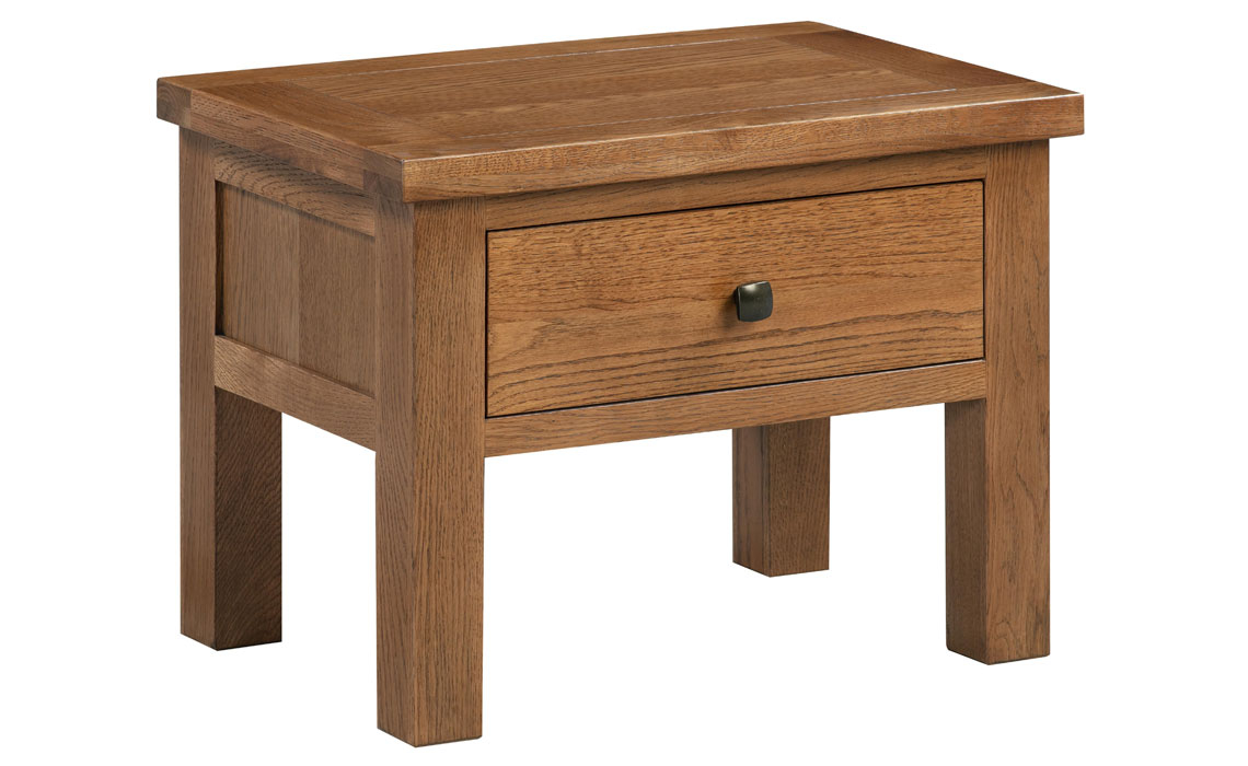 Lavenham Rustic Oak Side Table With Drawer