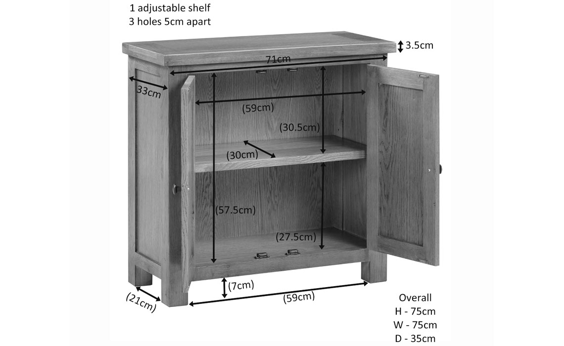 Lavenham Rustic Oak 2 Door Cabinet
