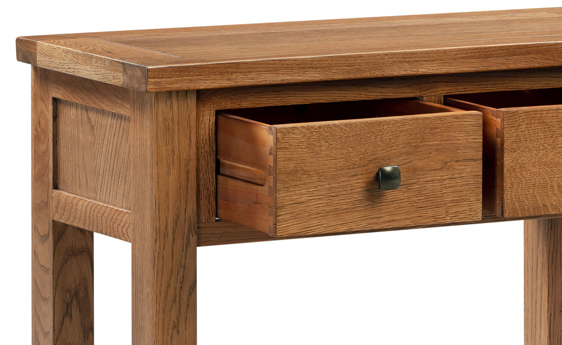Lavenham Rustic Oak 2 Drawer Console Table 