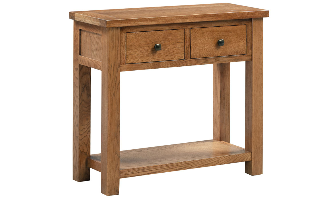 Lavenham Rustic Oak 2 Drawer Console Table 