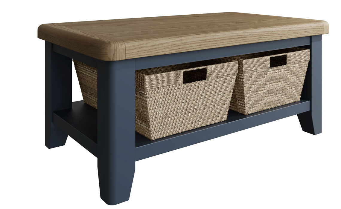Ambassador Blue Coffee Table With Baskets