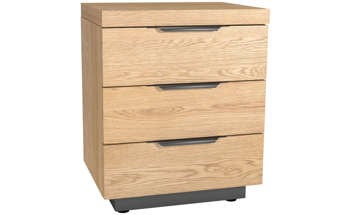 Native Oak 3 Drawer Bedside 