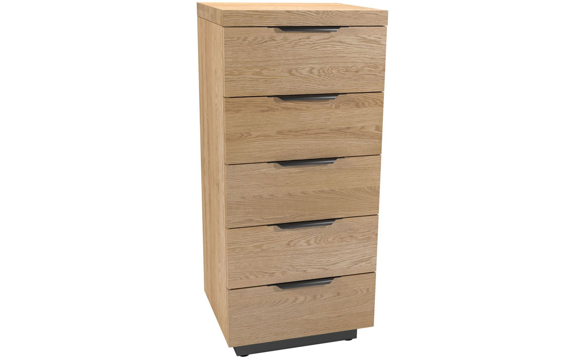 Native Oak 5 Drawer Tall Chest