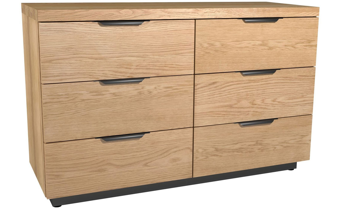 Native Oak 6 Drawer Wide Chest