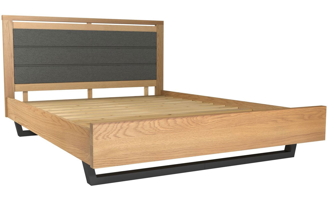 Native Oak 4ft6 Double Upholstered Bed Frame