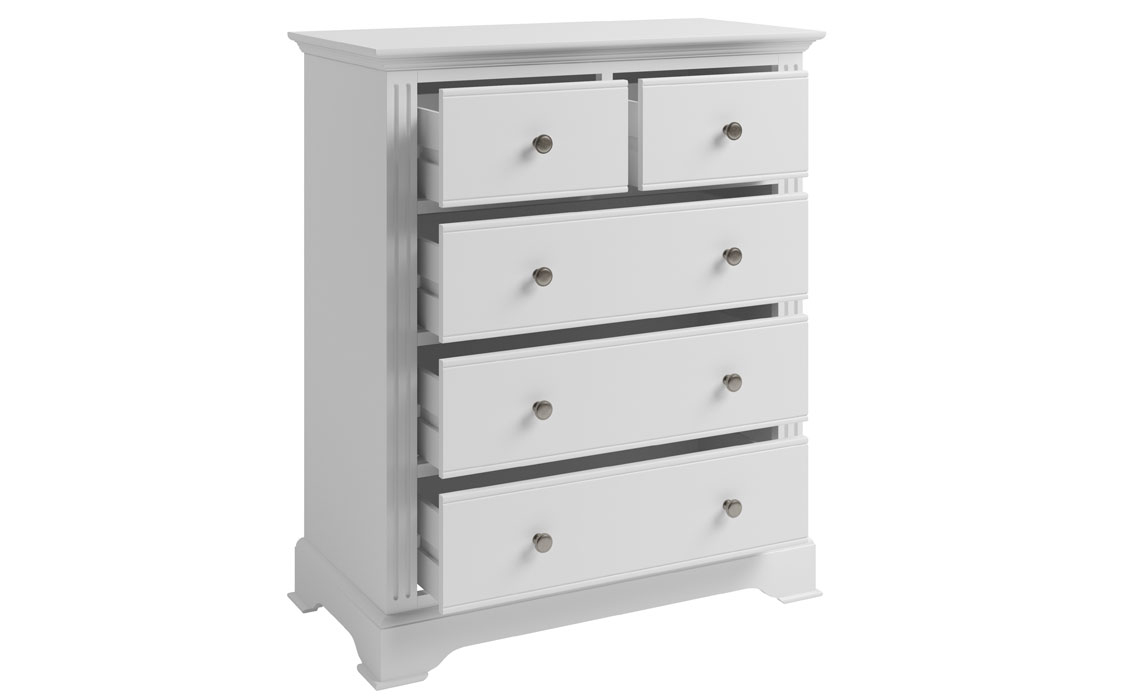 Newbridge Classic White Painted 2 Over 3 Drawer Chest