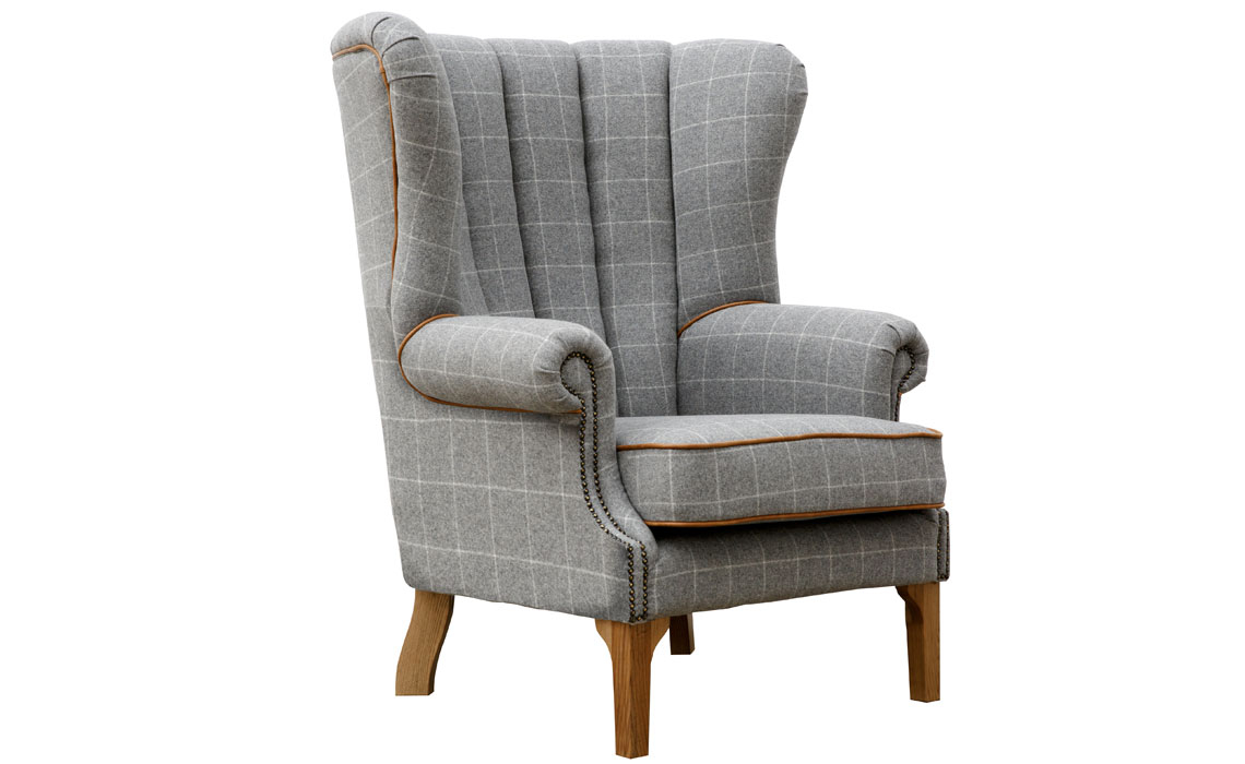 Archibald Wraparound Fluted Fabric Wing Chair - 2 Colours