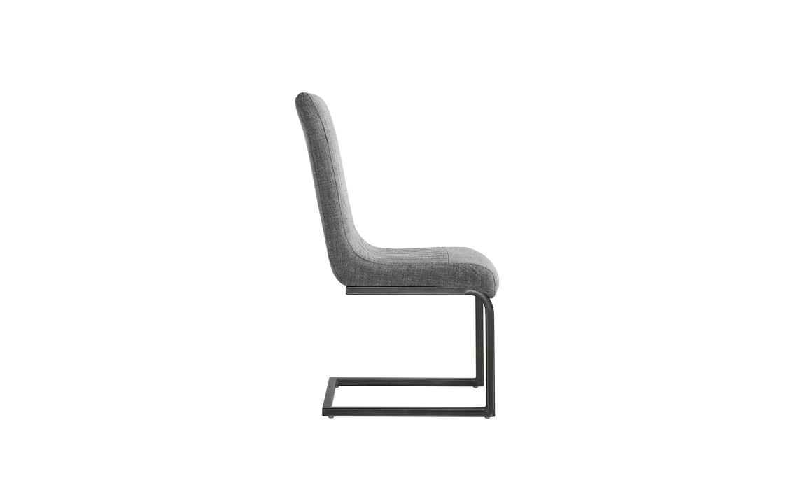 Silvasa Oslo Fabric Cantilever Dining Chair Grey Fabric 