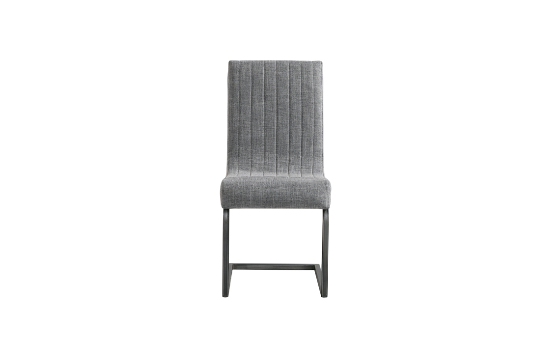 Silvasa Oslo Fabric Cantilever Dining Chair Grey Fabric 