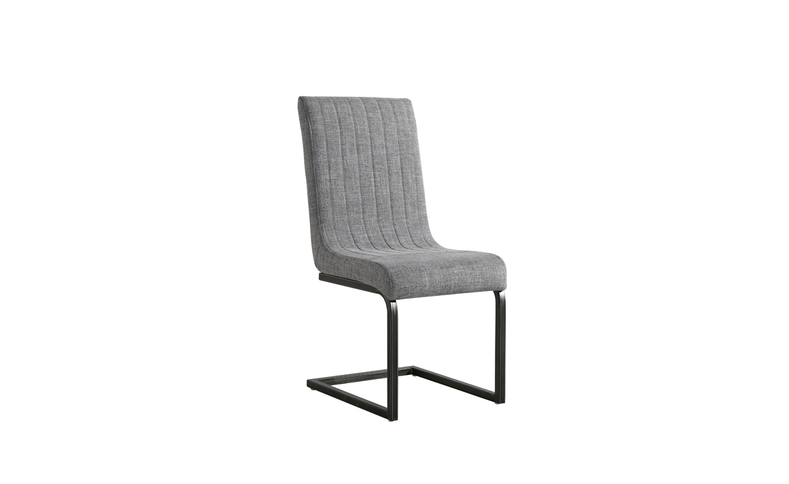 Silvasa Oslo Fabric Cantilever Dining Chair Grey Fabric 