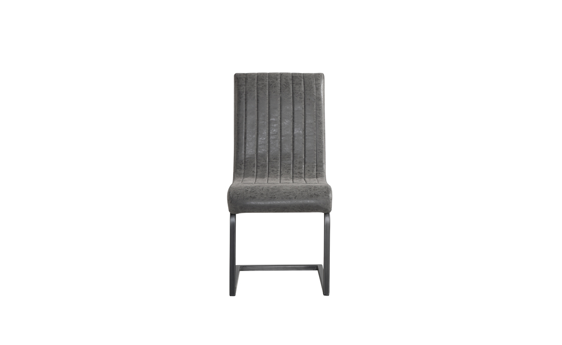 Silvasa Cantilever Dining Chair - Antique Grey PU Leather