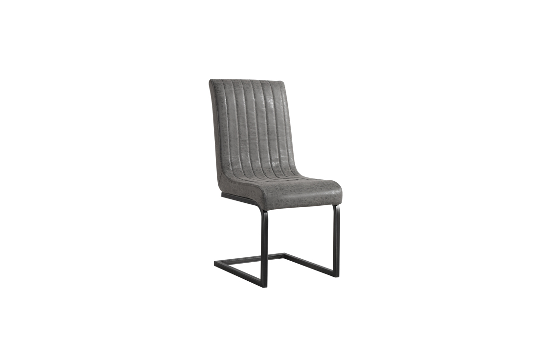 Silvasa Cantilever Dining Chair - Antique Grey PU Leather
