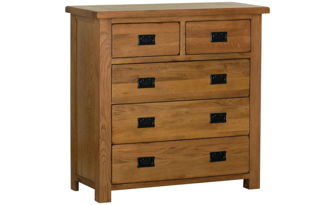 Balmoral Rustic Oak 2 Over 3 Drawer Chest