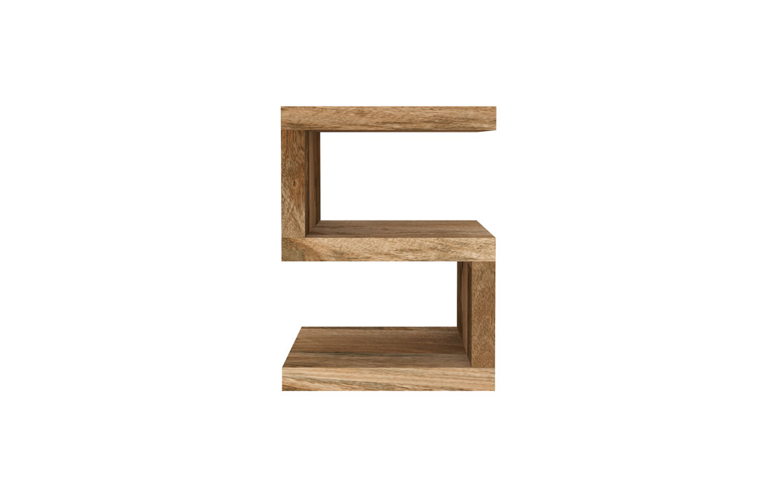 Bali Solid Mango S-Shaped Shelving Unit