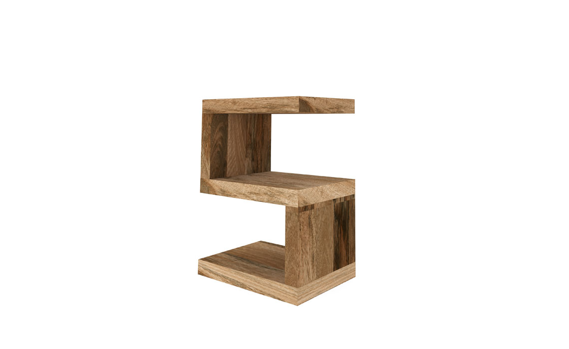 Bali Solid Mango S-Shaped Shelving Unit