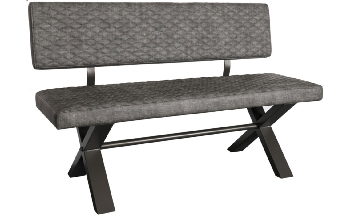 Native Oak Small Upholstered Bench With Back 