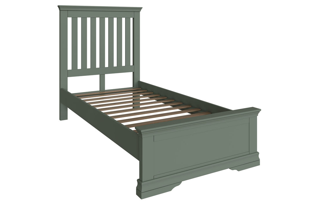 Salthouse Mint Green Painted 3ft Single Bed Frame, Painted Hardwood