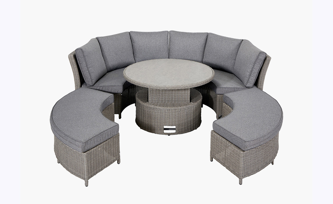 Slate Grey Bermuda Daybed Dining Set with Ceramic Top