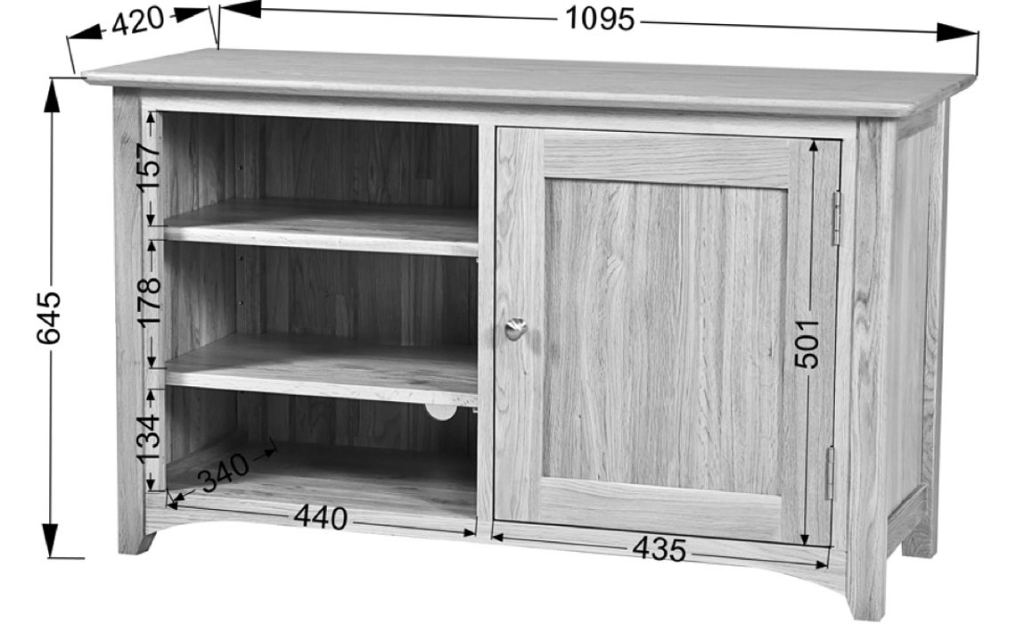 Falkenham Solid Oak Small TV Unit