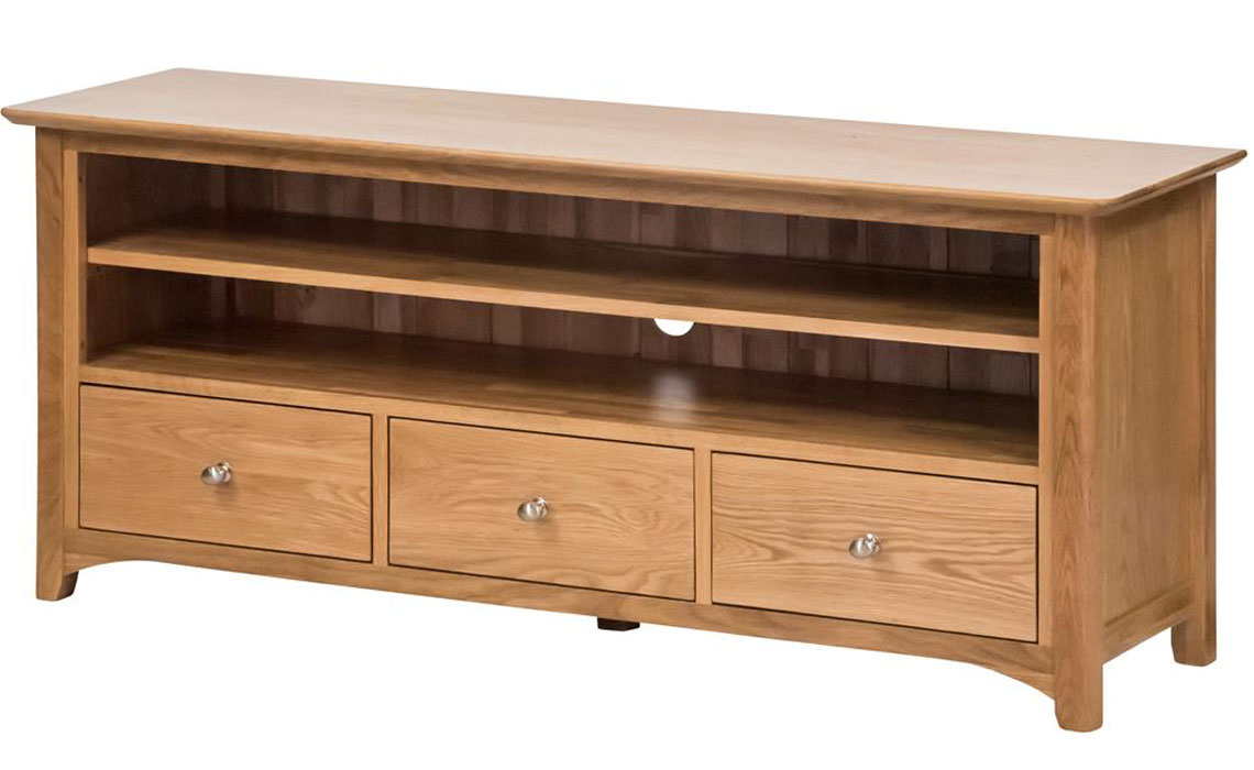 Falkenham Solid Oak Large TV Unit With Drawers