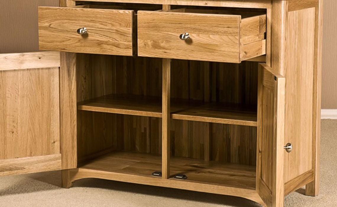 Falkenham Solid Oak 2 Door 2 Drawer Sideboard