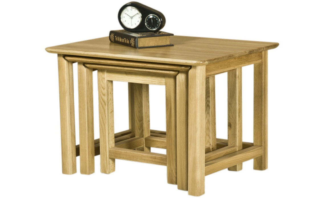 Falkenham Solid Oak Nest Of 3 Tables