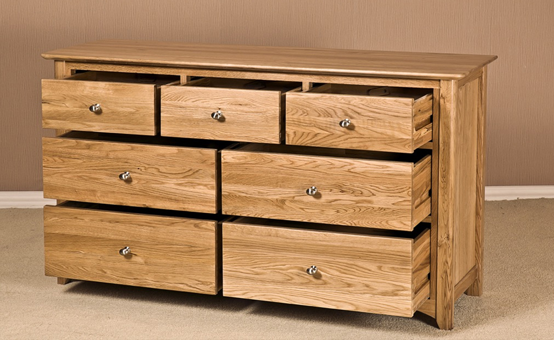 Falkenham Solid Oak 3 Over 4 Chest Of Drawers