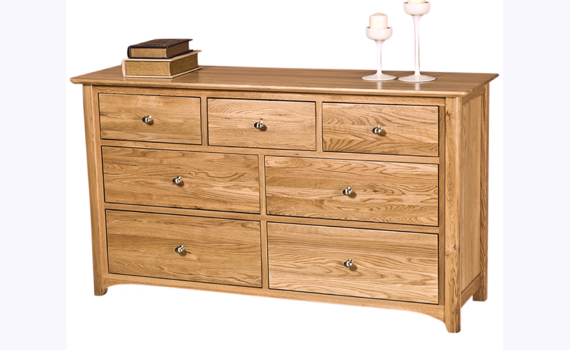 Falkenham Solid Oak 3 Over 4 Chest Of Drawers