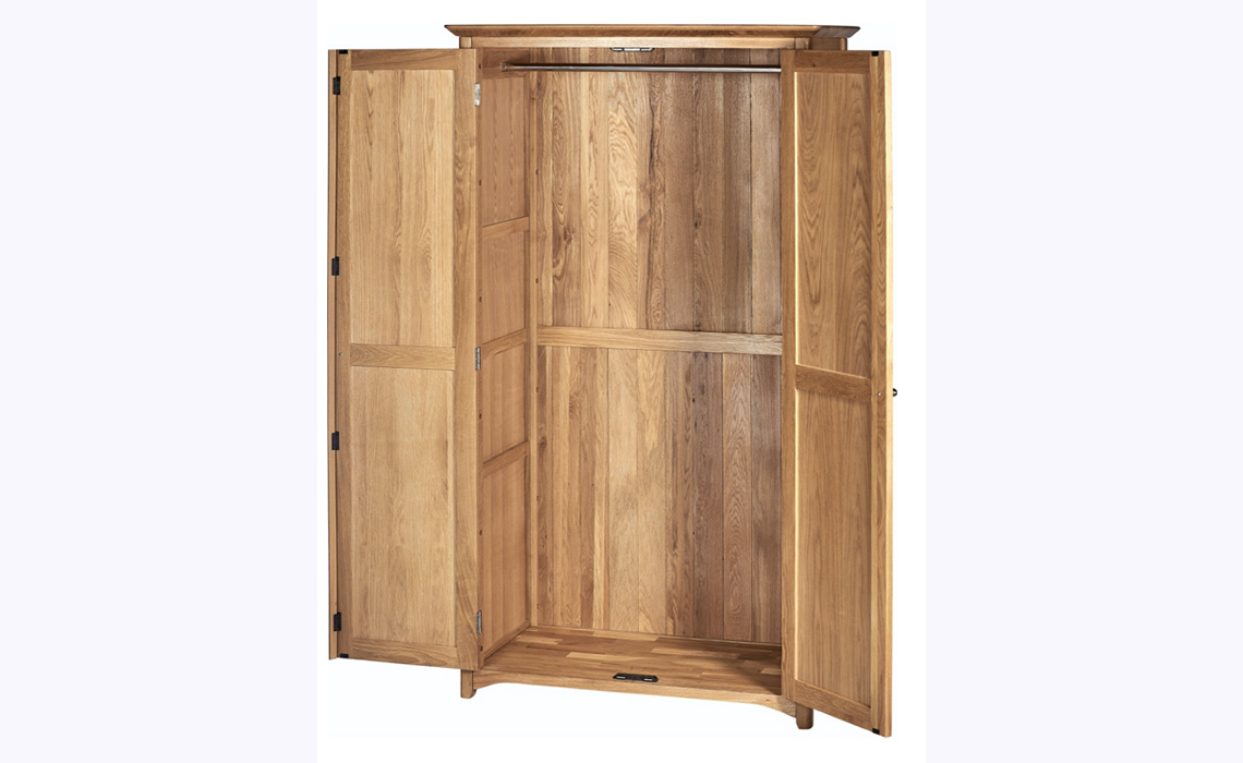 Falkenham Solid Oak Full Length Wardrobe