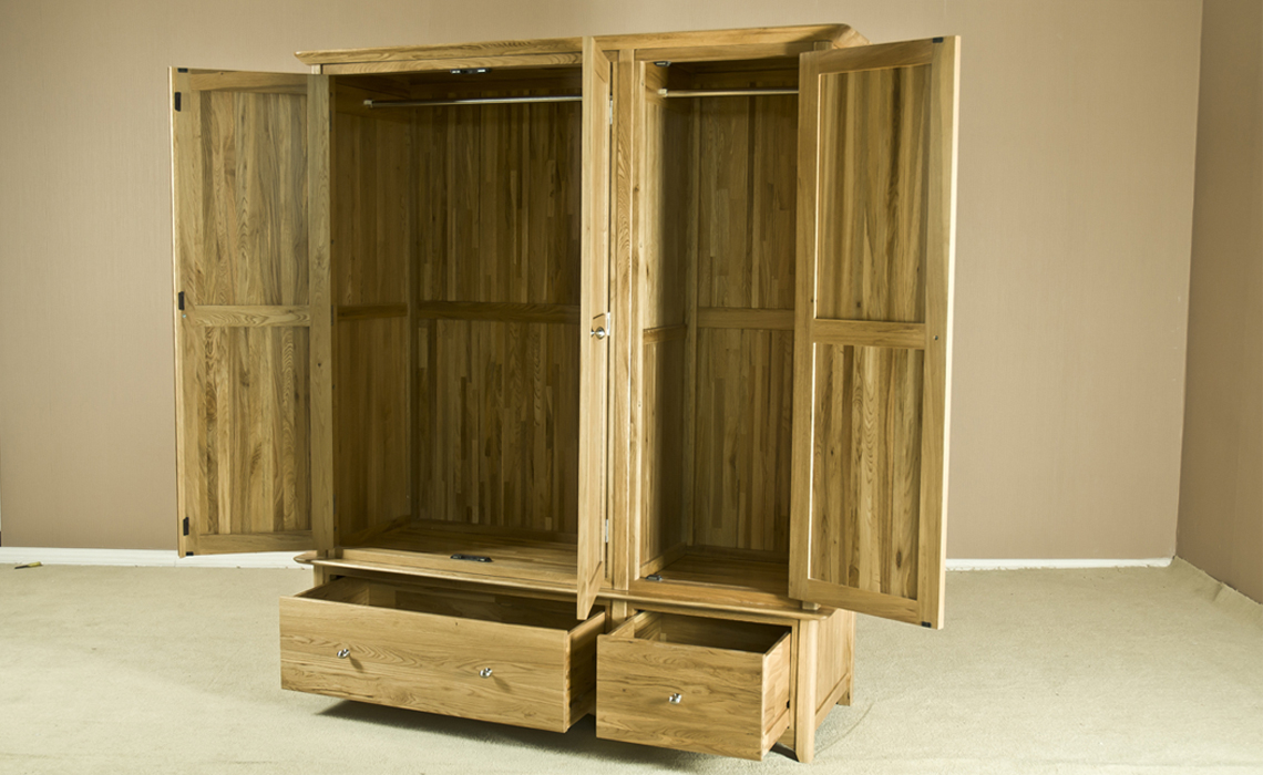 Falkenham Solid Oak Triple Wardrobe