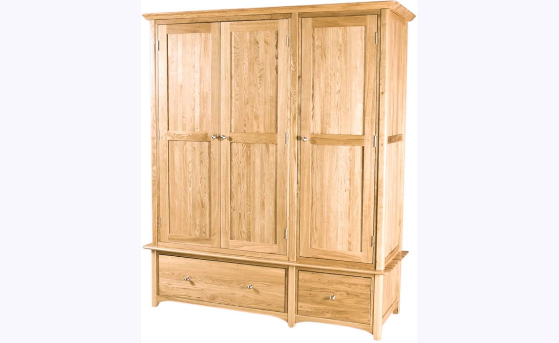 Falkenham Solid Oak Triple Wardrobe