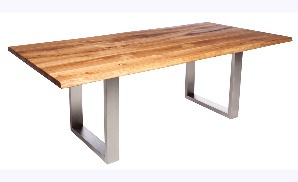 Aurora Oak 240cm Dining Table With U Shaped Leg 