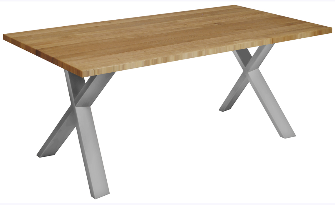 Aurora Oak 140cm Dining Table With X-Shaped Leg