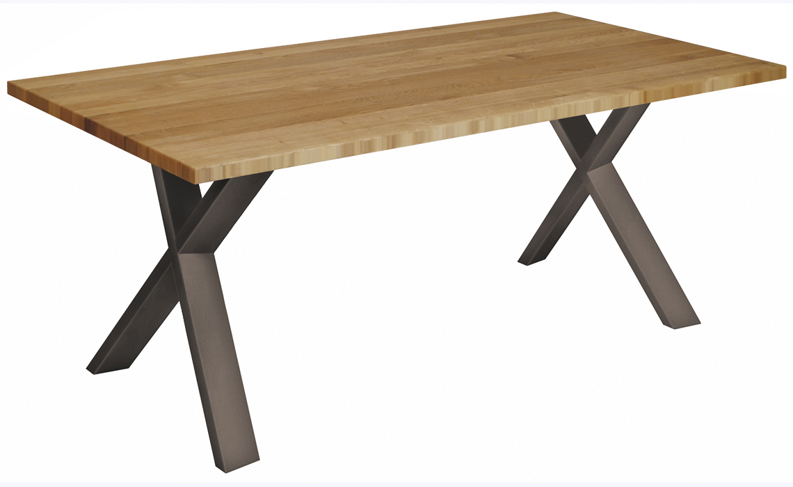 Aurora Oak 160cm Dining Table With X-Shaped Leg