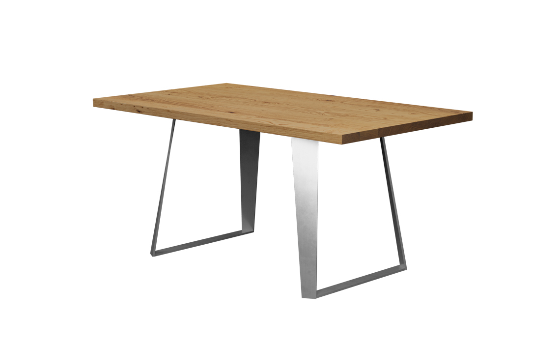 Aurora Oak 140cm Dining Table With Trapeze Leg