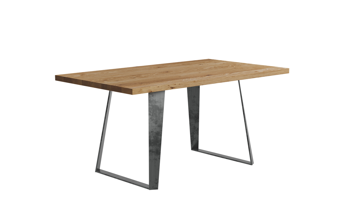 Aurora Oak 140cm Dining Table With Trapeze Leg