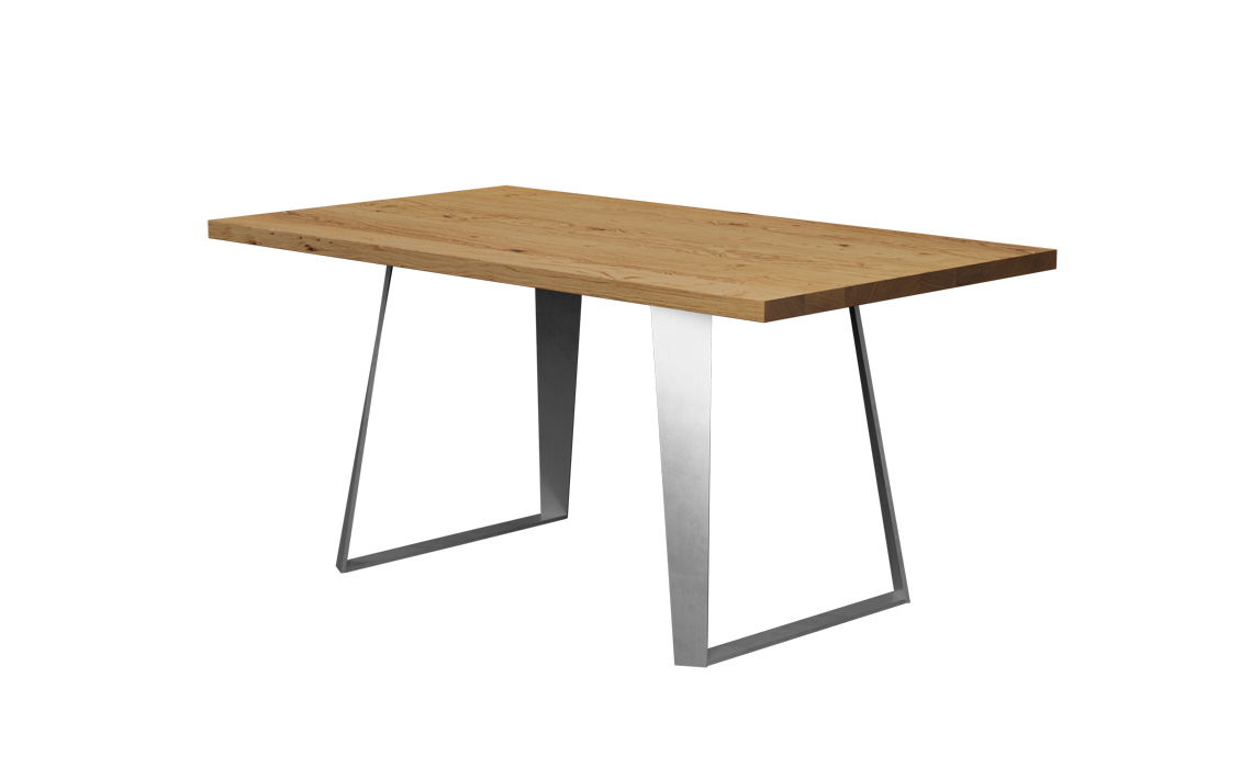 Aurora Oak 200 x 100cm Dining Table With Trapeze Leg	