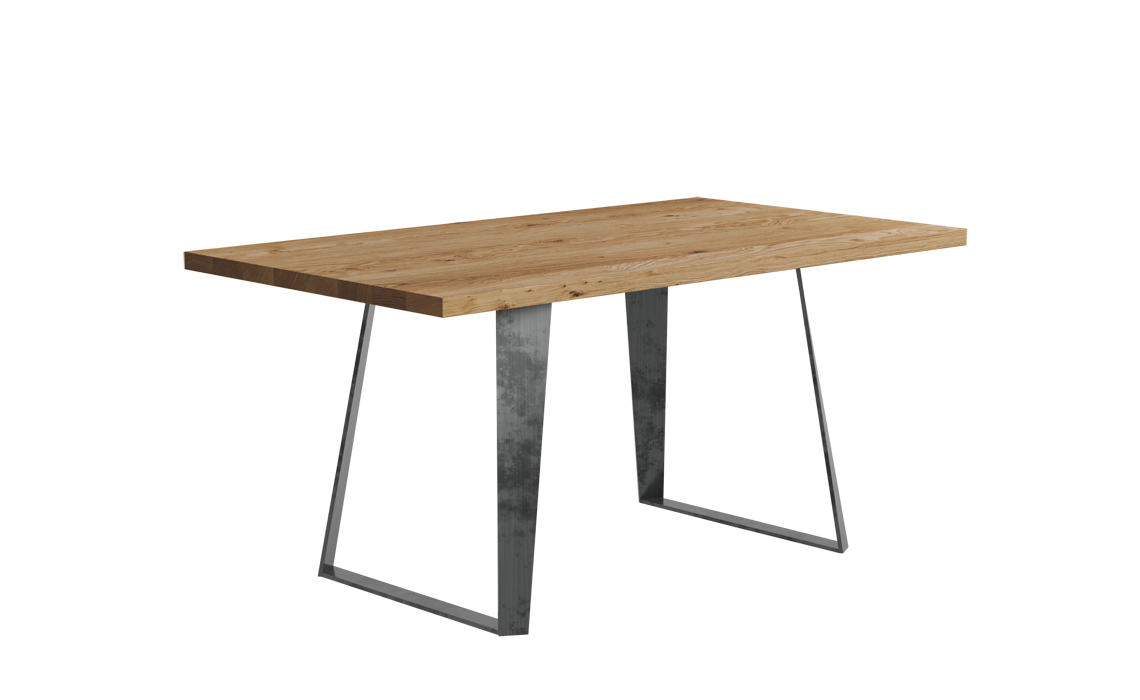 Aurora Oak 200 x 100cm Dining Table With Trapeze Leg	