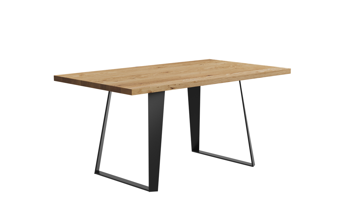 Aurora Oak 220cm Dining Table With Trapeze Leg