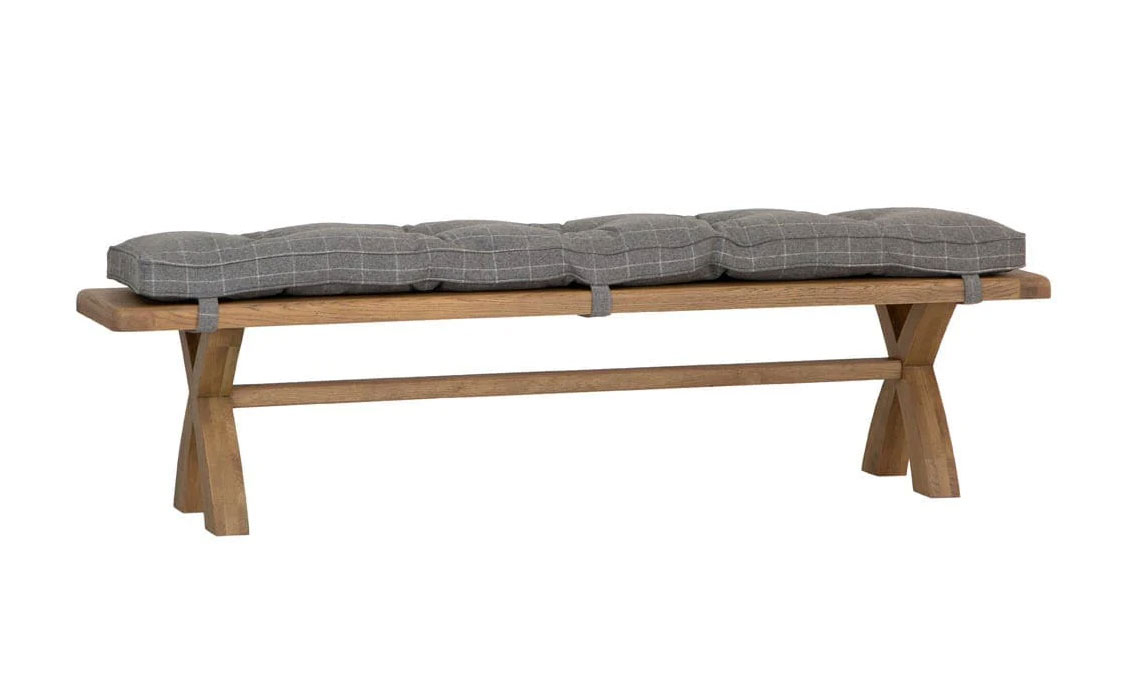 Ambassador 200cm Bench Cushion Grey Check